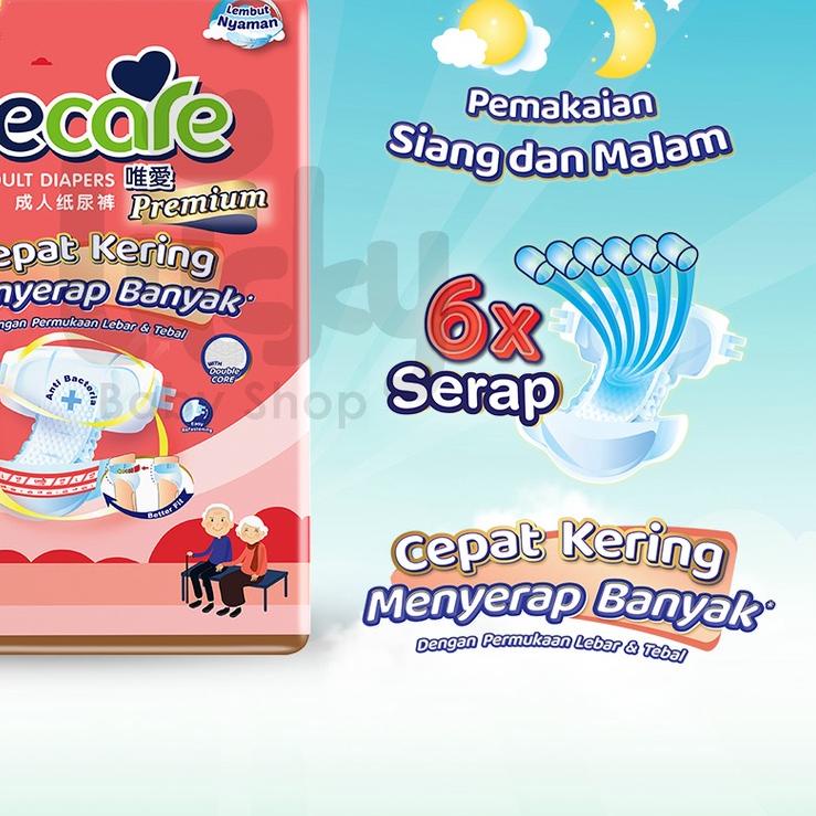 WECARE PREMIUM ADULT DIAPERS SIZE L 8 / Popok Dewasa
