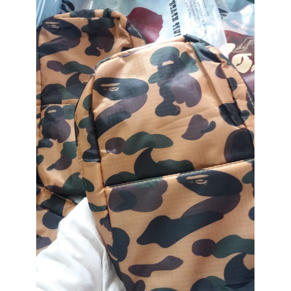 sling bag bape camo / tote bag bape japan magazine