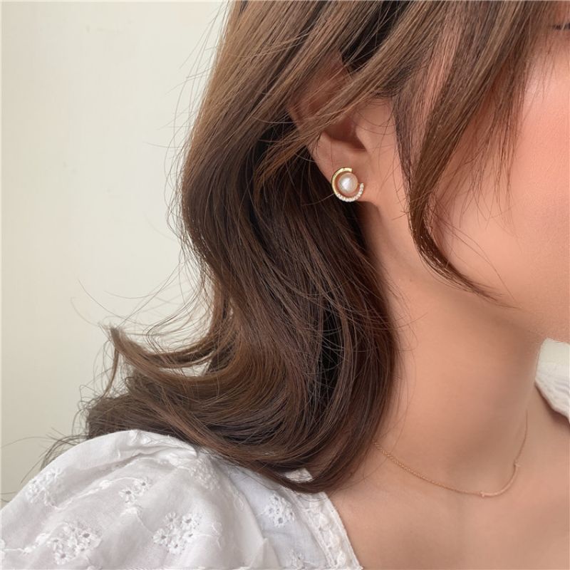 FerenHongXia accesories anting earrings Aksesoris wanita modis gaya Korea berlian imitasi sederhana