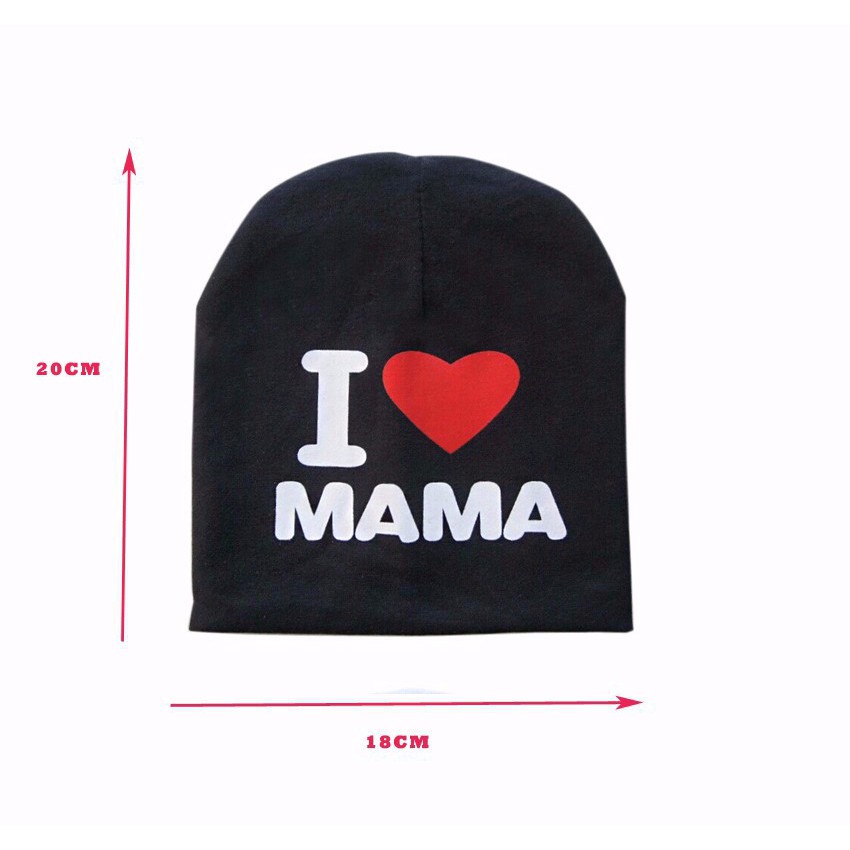 Topi Kupluk Anak Bayi Cinta Ortu ( I Love Mama Papa Baby Hat )