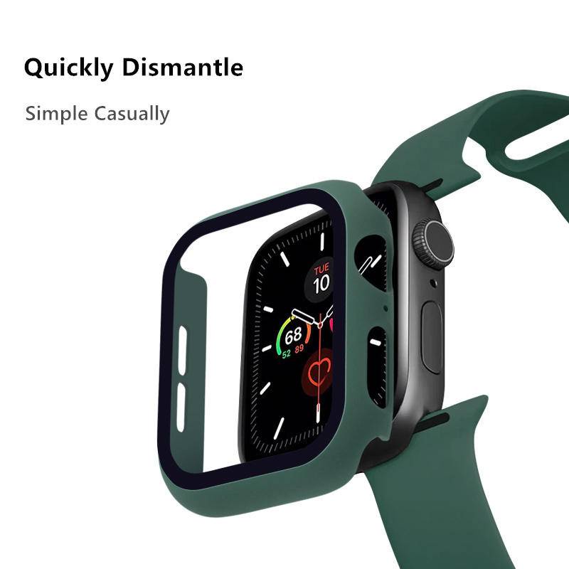 Glass+Cover For Apple Watch Case 41mm 45mm 44mm 40mm 42mm 38mm iWatch series 7 5 4 3 6 se bumper+Screen Protector apple watch Accessories