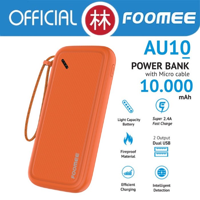 Foomee AU10 10000mAh Dual Output &amp; Input Powerbank