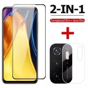 Tempered Glass Full Cover Xiaomi Poco M3 Pro 5G Xiaomi Poco M3 2 in 1 Tempered Glass Camera Poco M3
