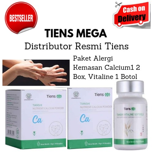 Tiens Paket Alergi Pada Kulit Kemasan Calcium 2 Box + Vitaline 1 Botol + Kartu Member Tiens Mega