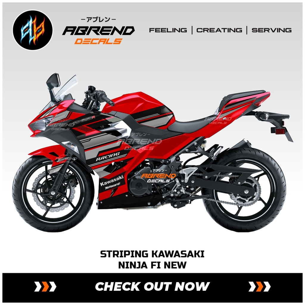 Striping Ninja Fi New Grafis Simpel / Stiker Motor Kawasaki Ninja 250 Fi Baru / New Ninja Fi