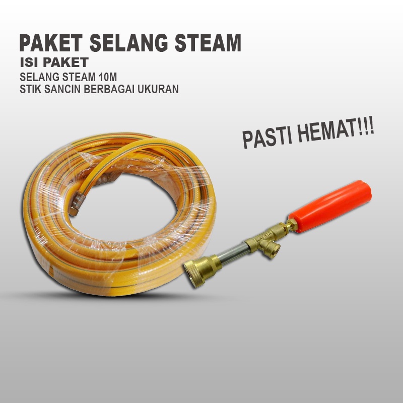 PAKET ALAT STEAM SELANG + STIK SANCHIN TERMURAH UKURAN SELANG MURAH DAN AWET