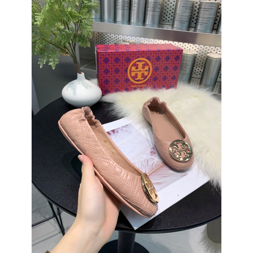 [Instant/Same Day] STB03   Ori TB sheepskin with electric embroidered diamond design ladies flat shoes flat shoes  xie