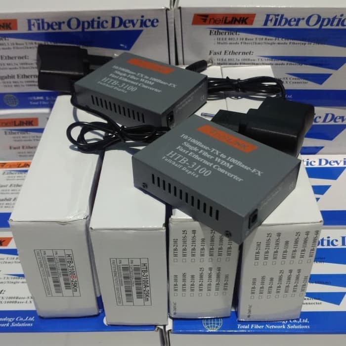 NETLINK HTB3100 HTB 3100 AB Fiber Optic Media Converter SEPASANG