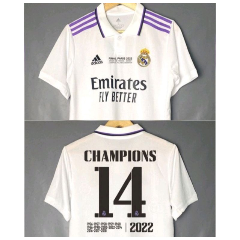 Jersey Real Madrid nameset 14 Champions