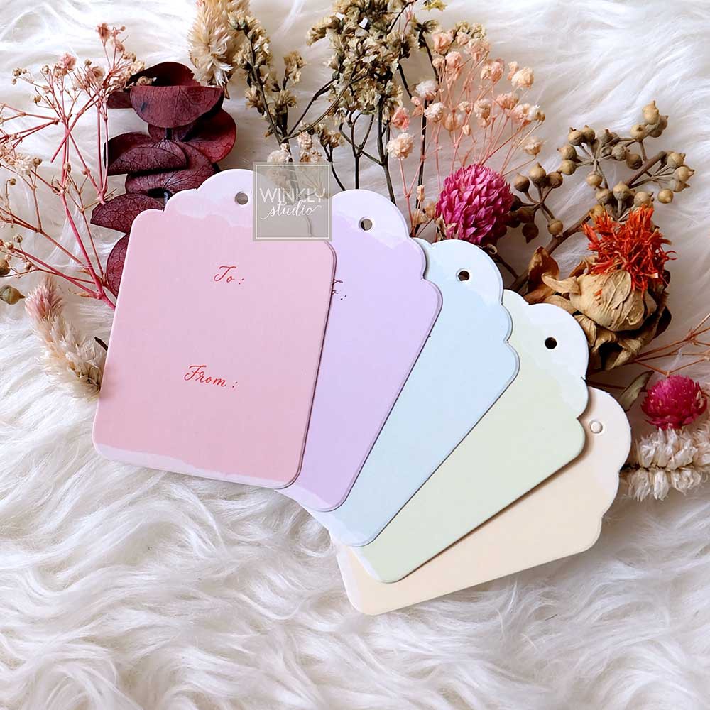 25pcs Hang Tag Blank Hangtag Card Mini Kartu Ucapan ThankYou PASTEL