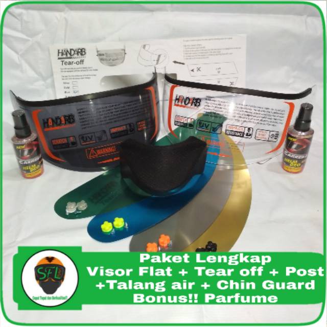 Paket flat visor tear off tear off post chinguard talang parfum helm kyt rc7 r10 k2r v2r mds Viktory