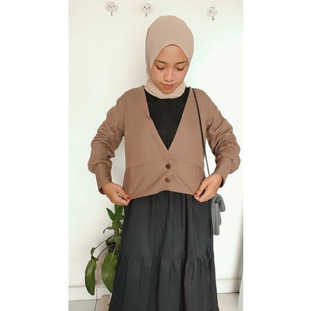 CARDIGAN WAFLE PREMIUM / TISYA CARDI/ CARDIGAN CROP WAFLE / KARDIGAN WAFLE /