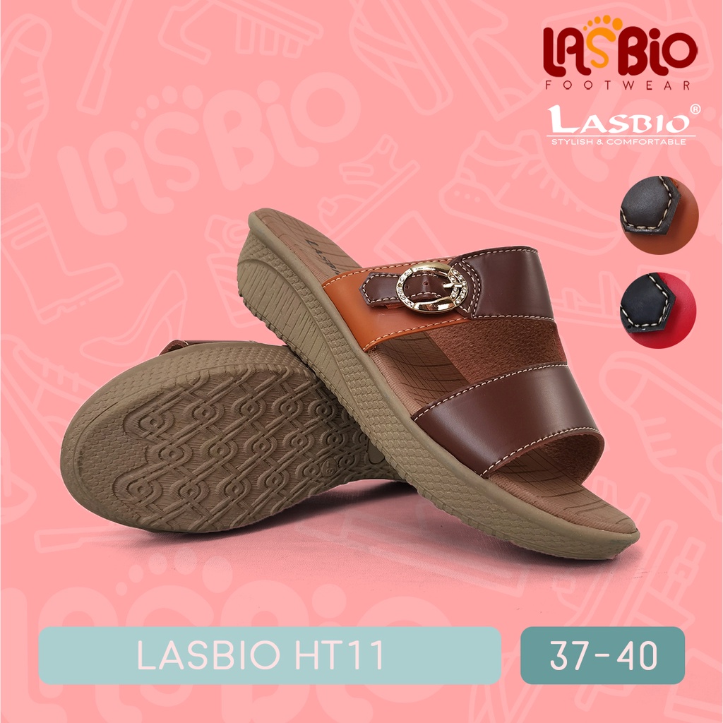 Sandal Selop Wedges Kasual Wanita Lasbio HO05