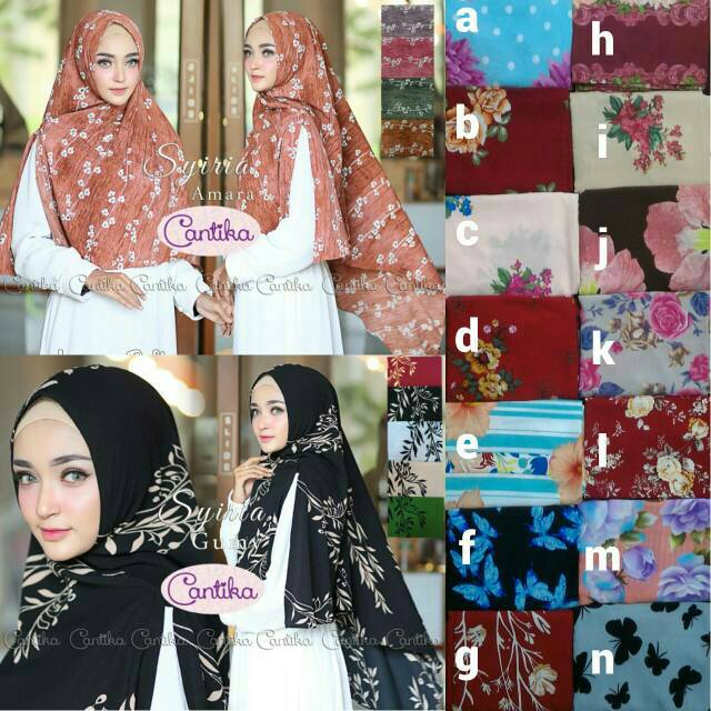 KHIMAR NON PET / JILBAB CANTIKA / KERUDUNG BUBBLEPOP MOTIF/HIJAB SYARI