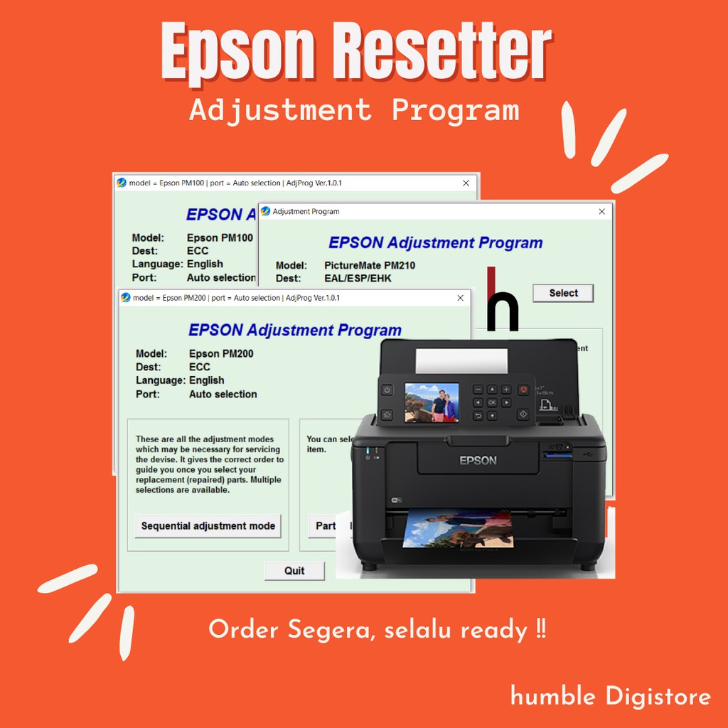 

Epson PictureMate (PM) Series Program Resetter / Waste Ink Pad Counter Reset
