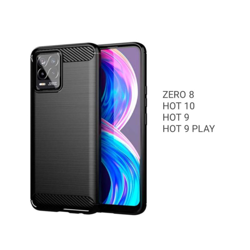 CASE SILICON CARBON INFINIX ZERO 8 / HOT 10 / HOT 9 / HOT 9 PLAY REMIUM