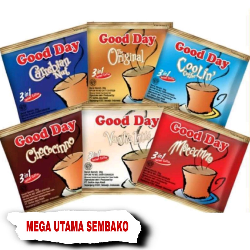 

Kopi Good day renceng isi 10 pcs moccacino ,godaycoco varian