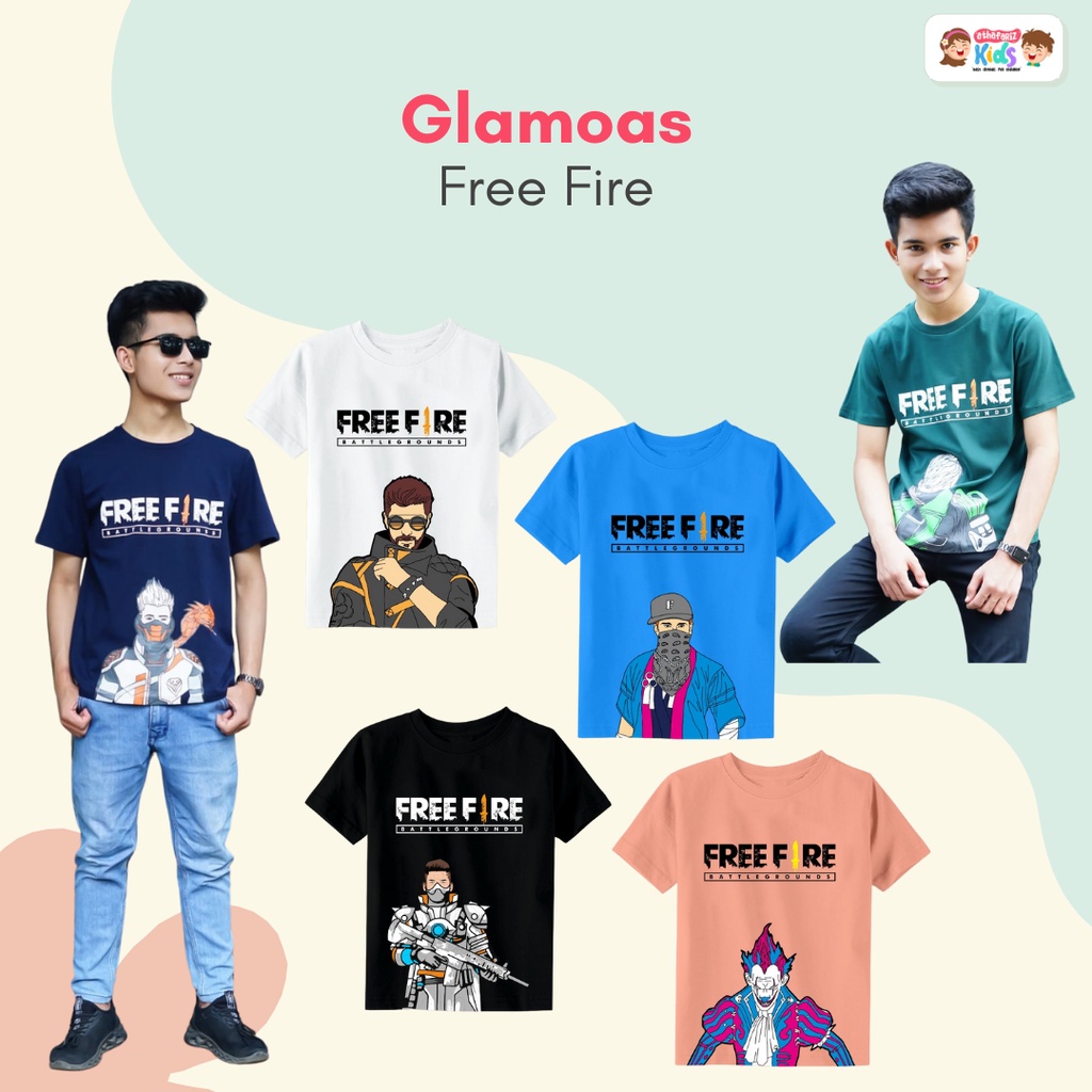 Kaos Remaja Laki Laki/Kaos Anak Remaja Laki Laki/Kaos Free Fire by Glamoas