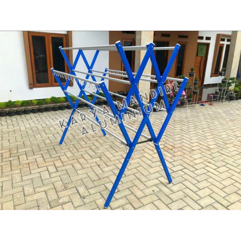 Premium - Jemuran Baju Super Jumbo / Pakaian / Handuk Aluminium Warna - 180 CM / 1,8 Meter / 1,8 M / Turbo 12 Palang