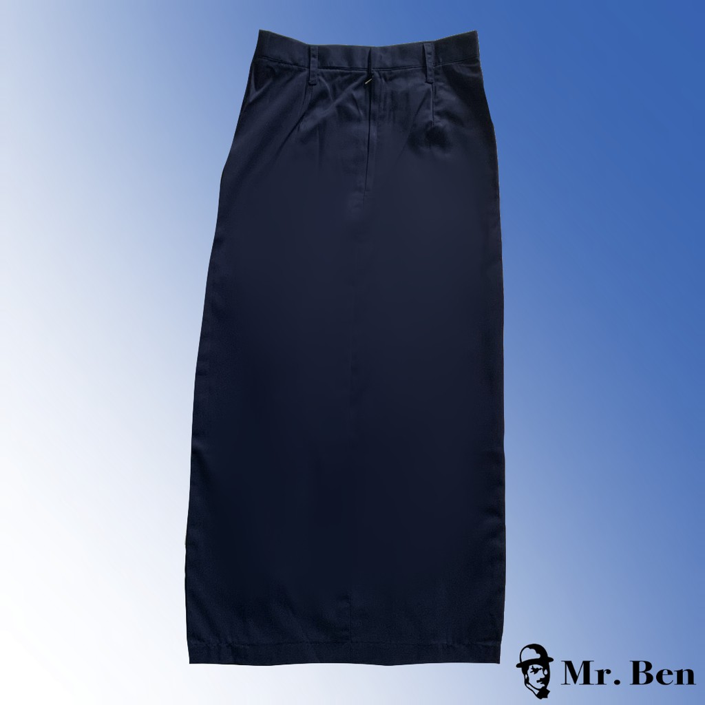 MR.BEN Seragam Sekolah Rok SMP Biru Panjang Span Pinggang Polos Biku Satu / Biki Dua-3