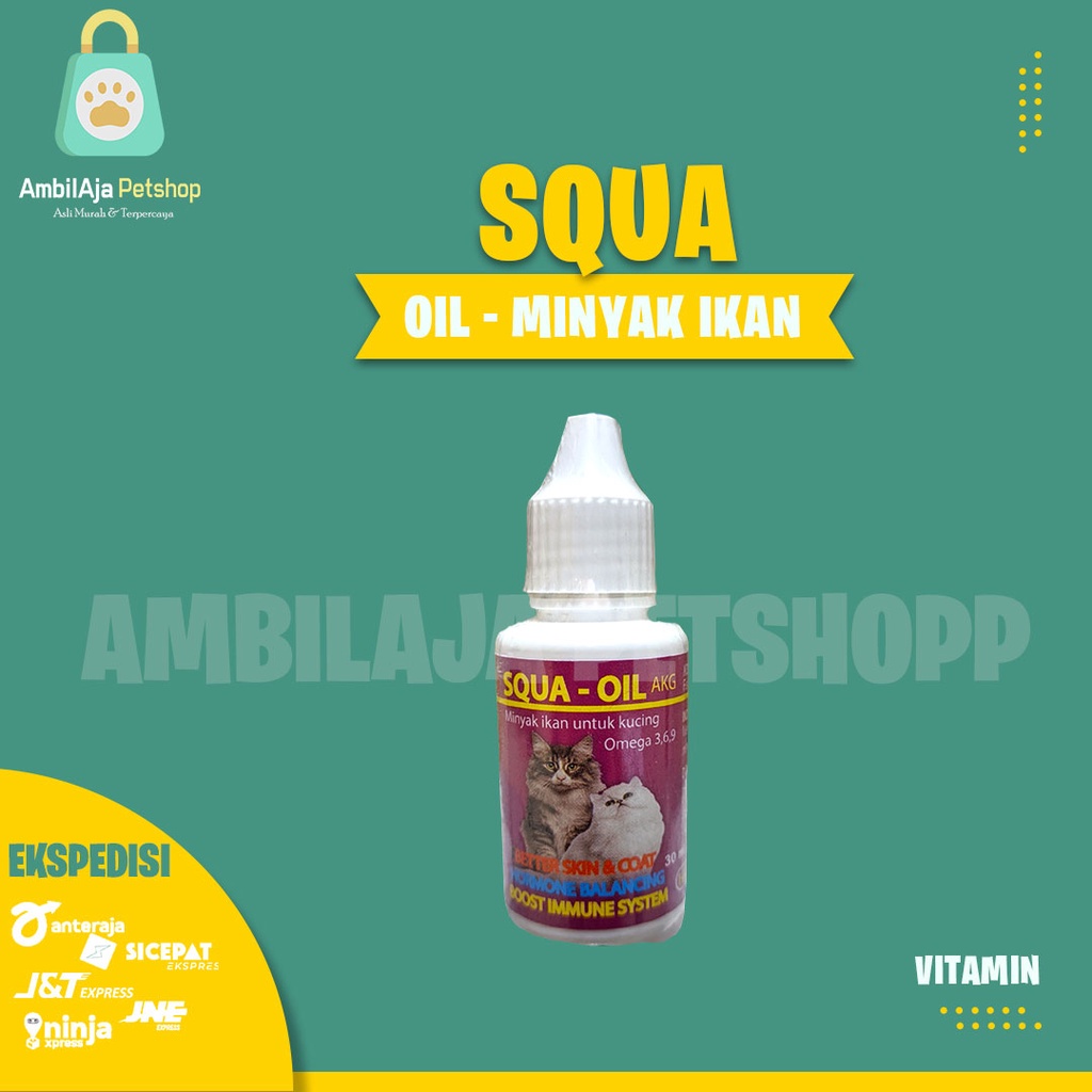 Minyak Ikan Kucing Vitamin Kitten Peningkat Imun  Squa Oil Cat 30ml