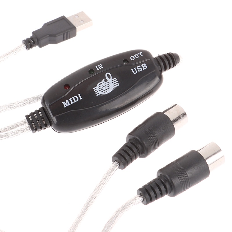 {LUCKID}USB IN-OUT MIDI Interface Cable Converter to PC Music Keyboard Adapter Cord