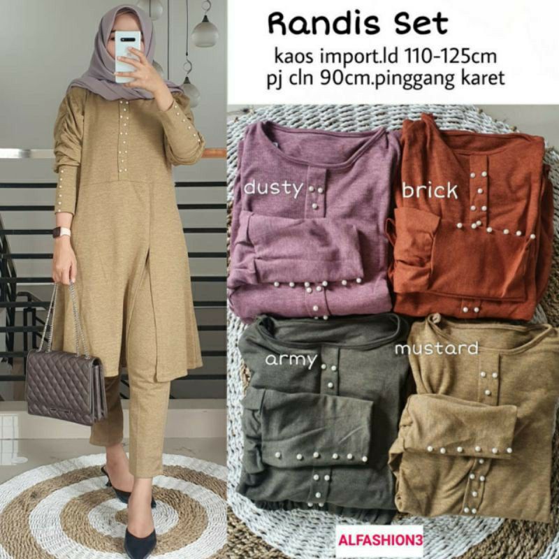 TKG - RANDIS SET Celana Tunik Kaos Lycra Knite Jumbo by Mumu Fashion Solo