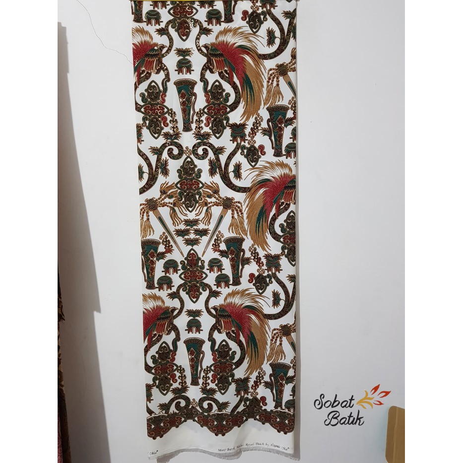 Unik Kain Batik Semi Sutra Motif Papua 51110 Putih Murah