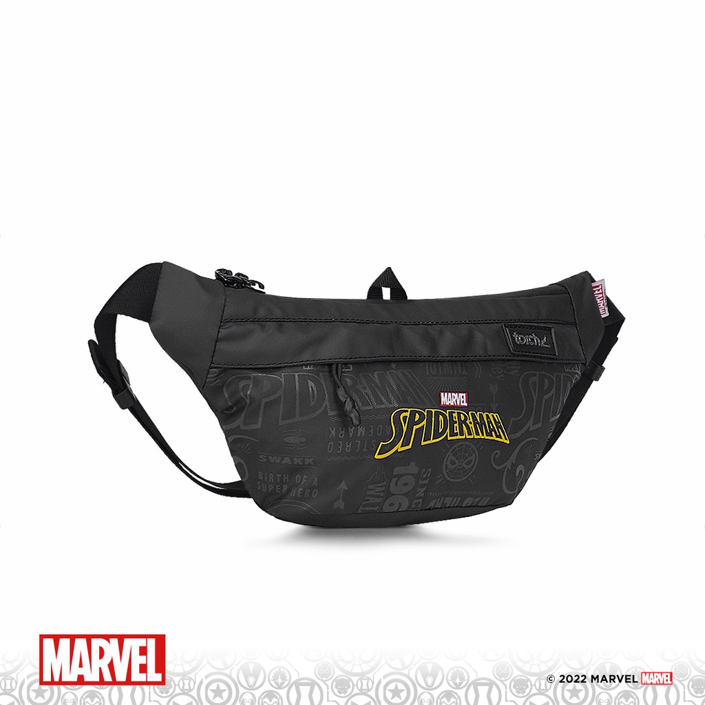 TORCH Depok Spider-Man 1 Yellow Typography Waist Bag Togane Black