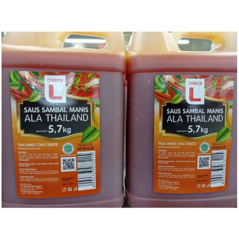 SAUS SAMBAL MANIS ALA THAILAND - SWEET CHILI SAUCE THAILAND CHOICE L 5,7KG