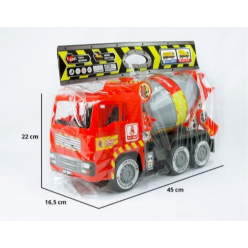 Mainan mobil truk kontruksi mix truk molen kgp 8081