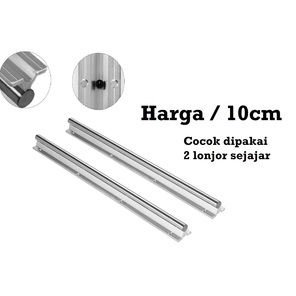 [HAEBOT] Rail SBR16 SBR 16 10cm Rel Linear Shaft As 16mm CNC Stainless Steel Part Slider As Batang Industri Plasma Router Mesin Mekanik