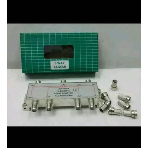 spliter penguat TV pembagi antena TV 6 way Termurah