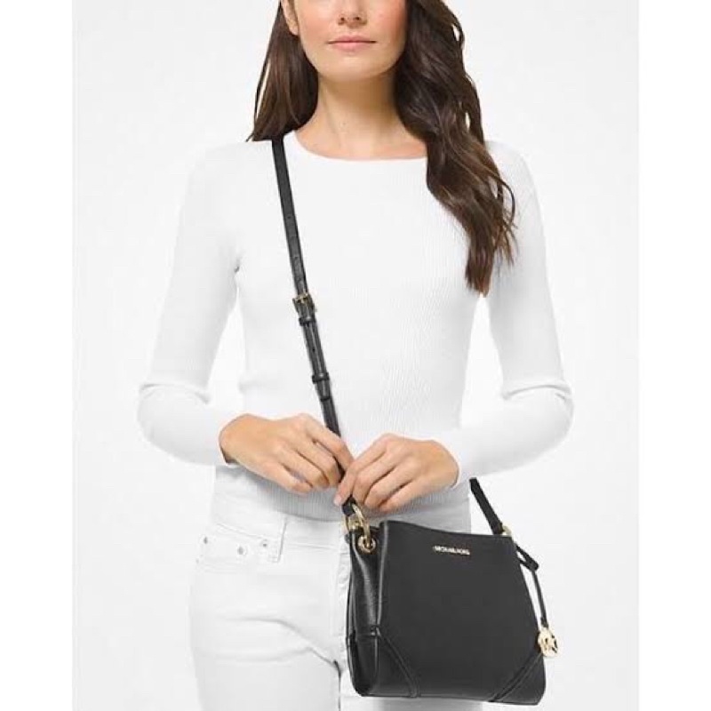 NWT Michael Kors MK Original Authentic Nicole Large Triple Compartment Crossbody Kulit Asli Kulman S