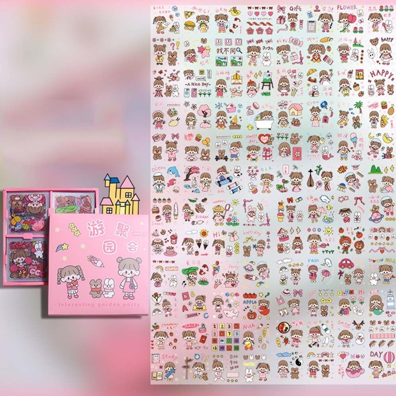 1 Lembar Stiker Aesthetic Tumblr Hp / Stiker Lucu Telado-GARDEN PARTY PVC