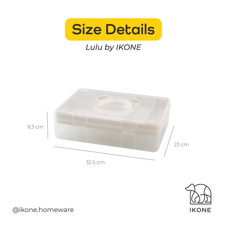 【IKONE】LULU First Aid Kit Box Organizer Tempat Penyimpanan Obat Obat Organiser P3K Organizer Box Kotak Obat Rumah Tempat penyimpanan Obat Rumah Kotak Obat P3K