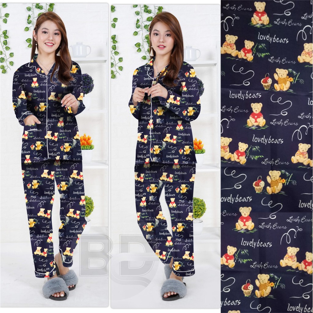 LFF - Piyama PP Dewasa Baju Tidur motif Kartun Fit to XL