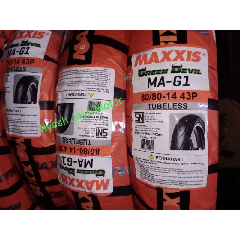 Ban tubeless maxxis Green devil 80/80-14 for Mio sporty/smile/GT/soul/Xeon/rc/fino/beat/Vario/Scoopy