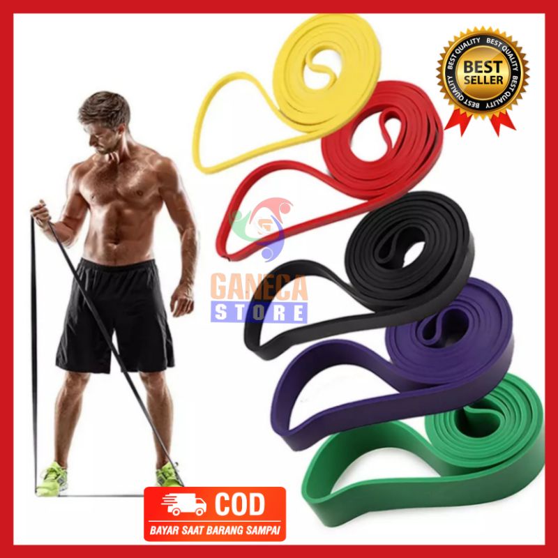 Karet Latihan Resistensi Band Karet Kekuatan Loop Ruber Latihan Lateks Alami Elastis untuk Perpanjan