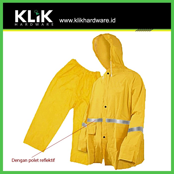 Jas Hujan Tebal Setelan Proyek Stelan Motor - PVC POLYESTER Safety Raincoat