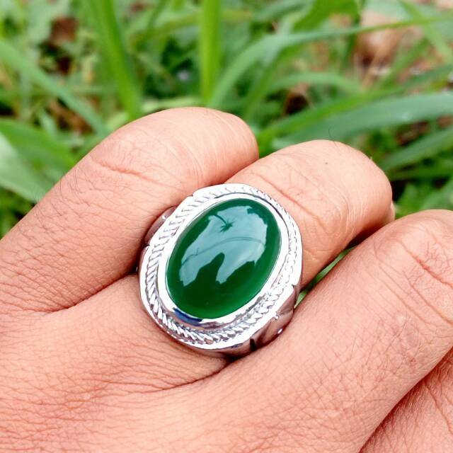 Cincin natural chrome chalsedony super dim kantoran pasti suka