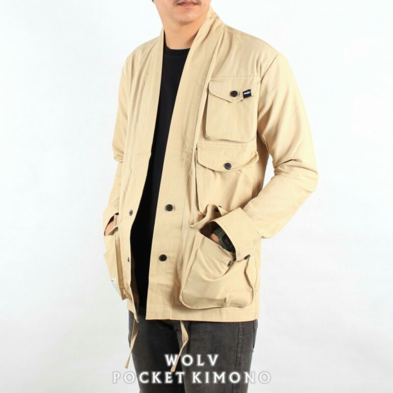 Jaket Kimono Pocket Jaket Wolv Original Product