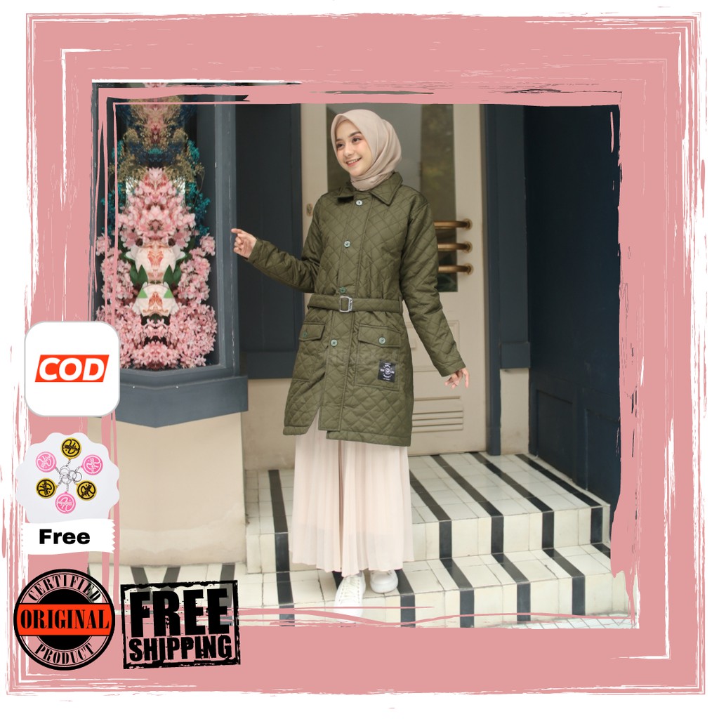 Hijacket Agnezia Jaket Panjang wanita muslimah bahan micro quilty parachute