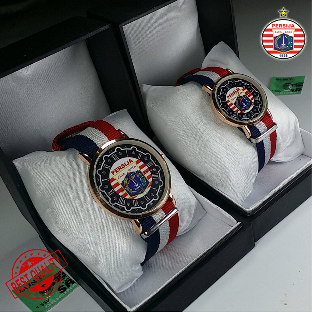 (LIMITED EDITION) JAM PERSIJA ROMAWI COUPLE TALI KANVAS (HITAM)