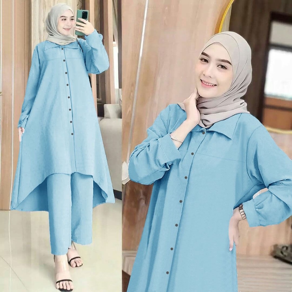 KAILEE SET TUNIK BUSUI vV / One set polos Kailee | Daily set | setelan wanita terbaru | setelan polos