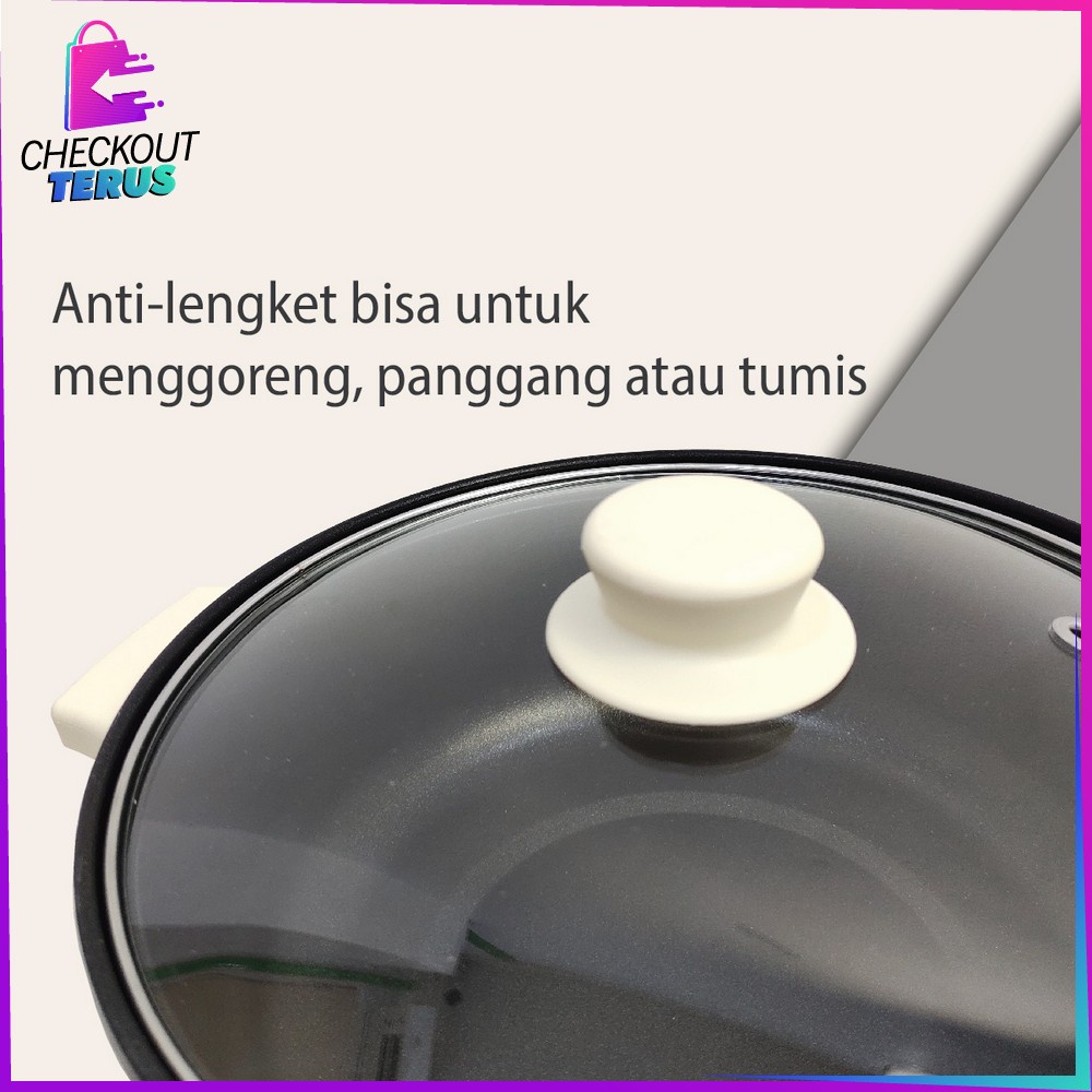 CT C519 Panci Listrik Eletrik Portable Serbaguna / Pan Anti Lengket Kukusan Stainless / Electric Cooker Multifungsi