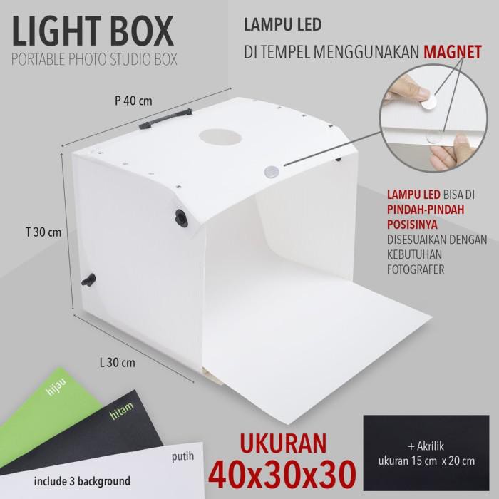 

New Best Seller Kertas Seni / Bs Mini Studio Photo Portable Light Box Magic Box Ukuran 40 Cm X 30Cm