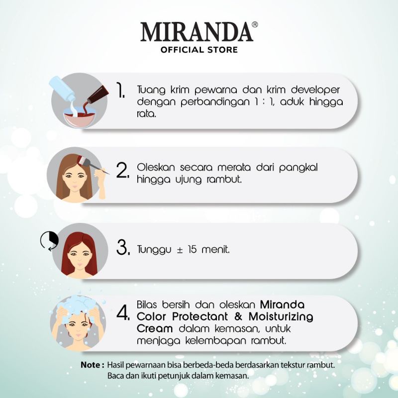 MIRANDA HAIR COLOR TEMPTATION SACHET / MIRANDA CAT PEWARNA RAMBUT INSTANT 15 MENIT