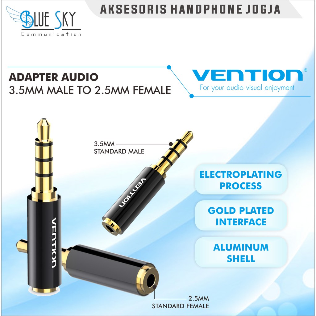 ADAPTER VENTION AUDIO 3.5MM MALE TO 2.5MM FEMALE BFBB0