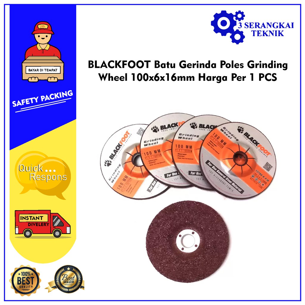 BLACKFOOT Batu Gerinda Poles Grinding Wheel 100x6x16mm Harga Per 1 PCS